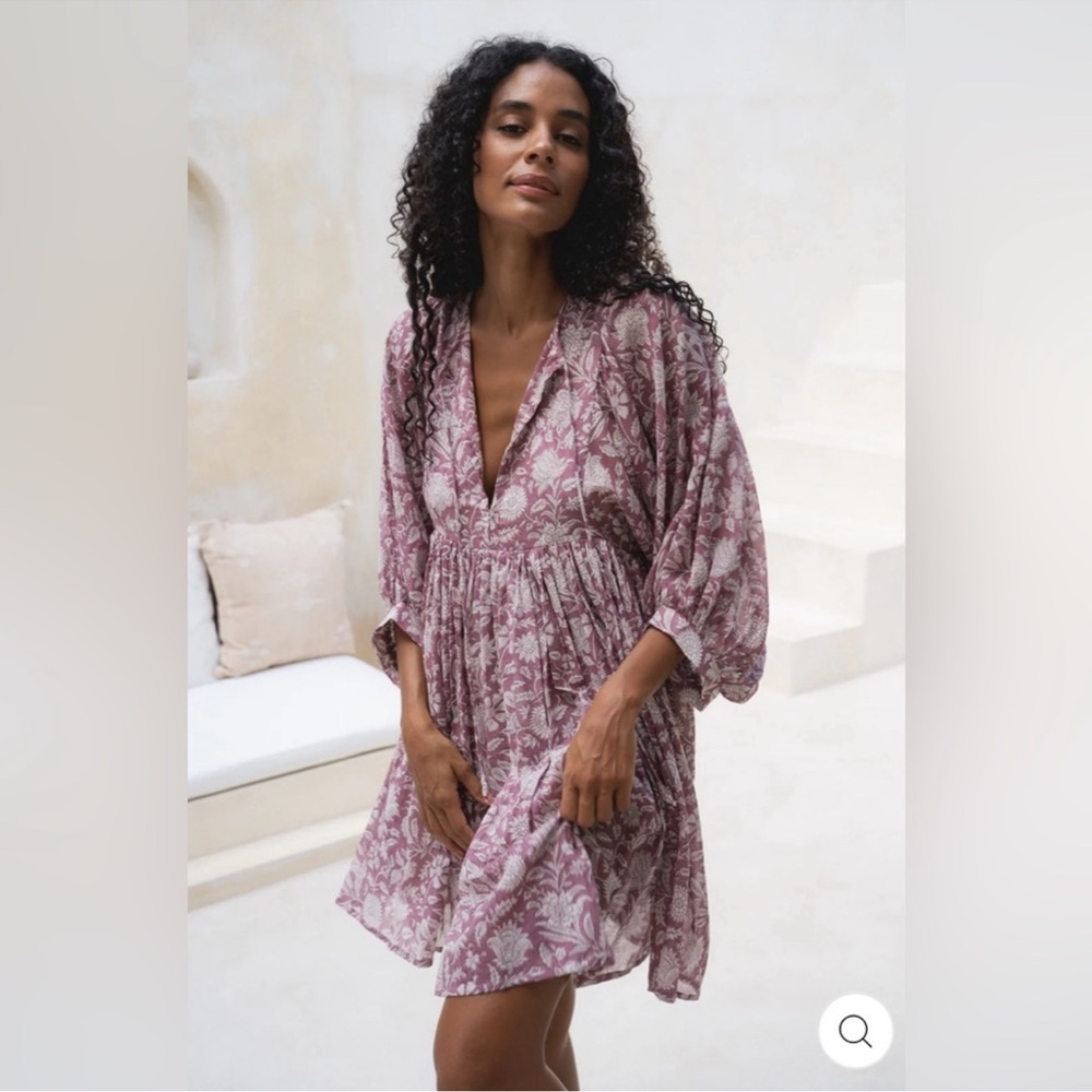 Daughters of India Kyra Mini Dress ~ Musk Purple Pink Size Large - Picture 3 of 7